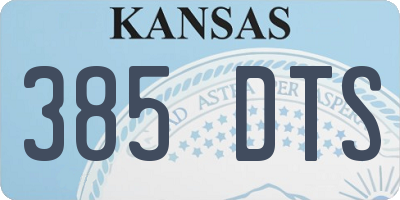 KS license plate 385DTS