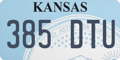 KS license plate 385DTU