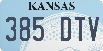 KS license plate 385DTV