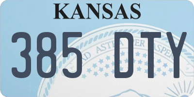 KS license plate 385DTY