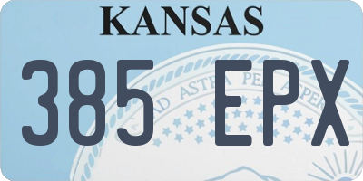 KS license plate 385EPX