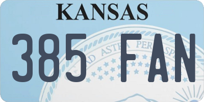 KS license plate 385FAN