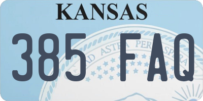 KS license plate 385FAQ