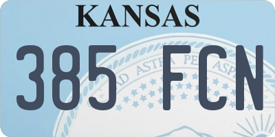 KS license plate 385FCN