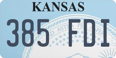 KS license plate 385FDI