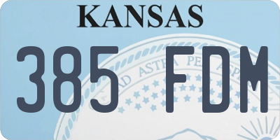 KS license plate 385FDM