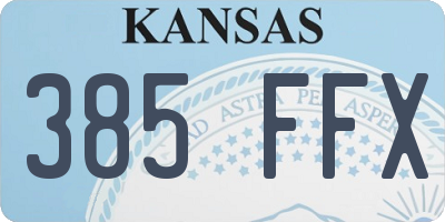 KS license plate 385FFX
