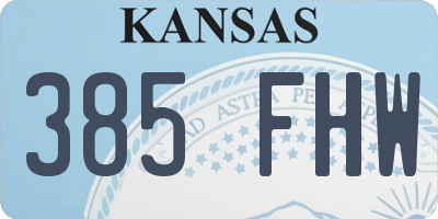 KS license plate 385FHW
