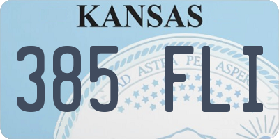 KS license plate 385FLI