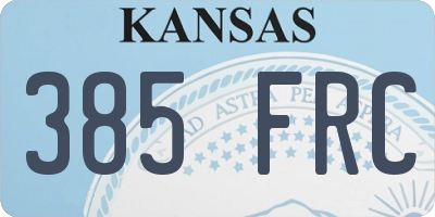 KS license plate 385FRC