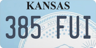 KS license plate 385FUI