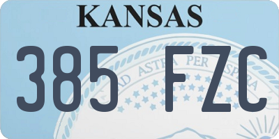 KS license plate 385FZC