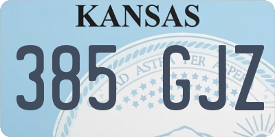 KS license plate 385GJZ