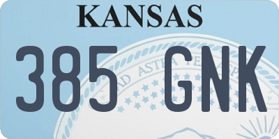 KS license plate 385GNK