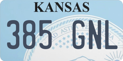 KS license plate 385GNL