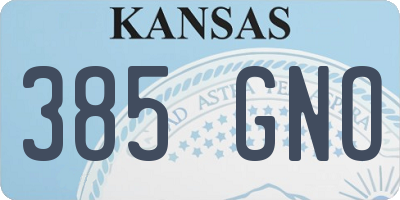 KS license plate 385GNO
