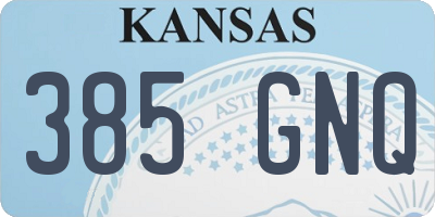 KS license plate 385GNQ