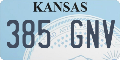 KS license plate 385GNV