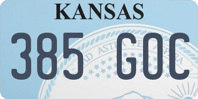 KS license plate 385GOC