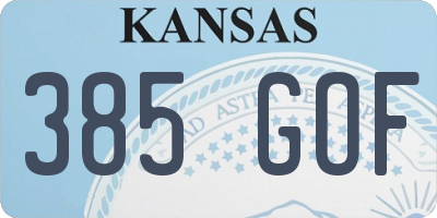 KS license plate 385GOF