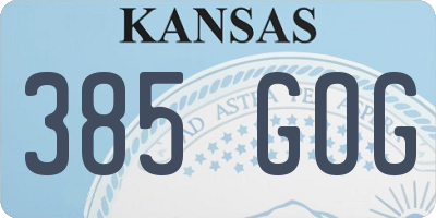 KS license plate 385GOG