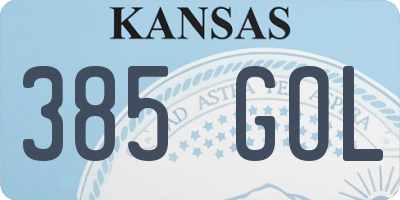 KS license plate 385GOL