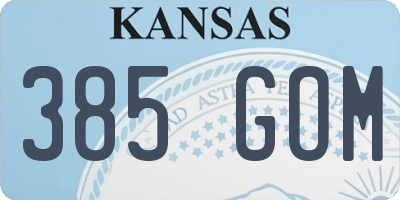 KS license plate 385GOM