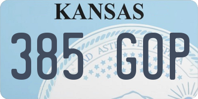 KS license plate 385GOP