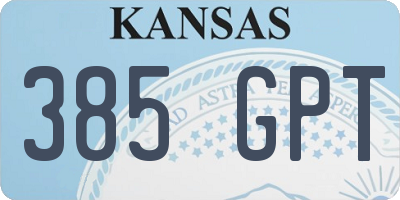 KS license plate 385GPT