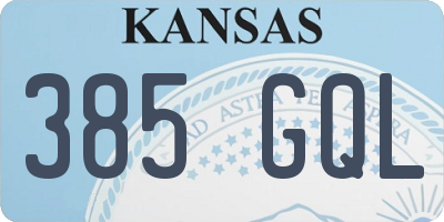 KS license plate 385GQL