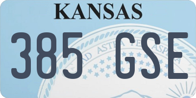 KS license plate 385GSE