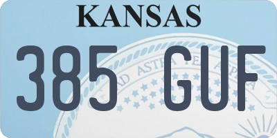 KS license plate 385GUF
