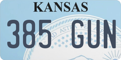KS license plate 385GUN