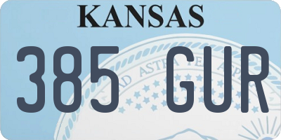KS license plate 385GUR