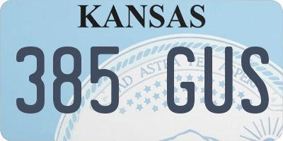 KS license plate 385GUS