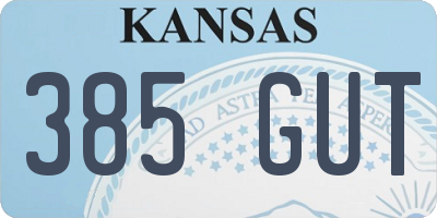 KS license plate 385GUT
