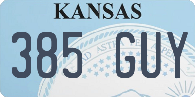 KS license plate 385GUY