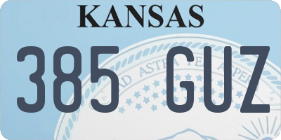 KS license plate 385GUZ