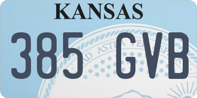 KS license plate 385GVB