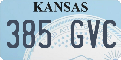 KS license plate 385GVC