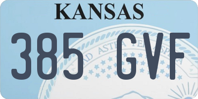 KS license plate 385GVF