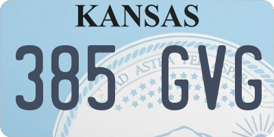 KS license plate 385GVG