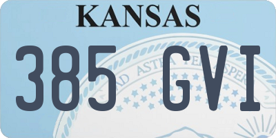 KS license plate 385GVI