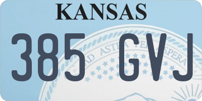 KS license plate 385GVJ