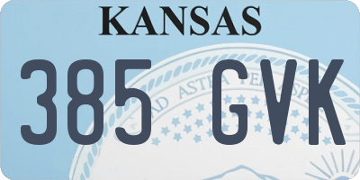 KS license plate 385GVK