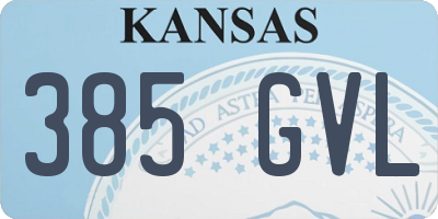 KS license plate 385GVL