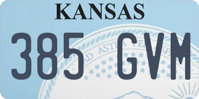 KS license plate 385GVM