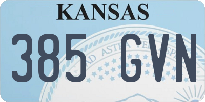 KS license plate 385GVN