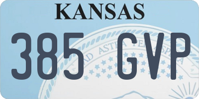 KS license plate 385GVP