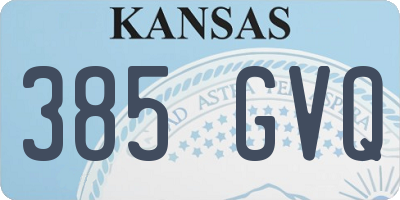 KS license plate 385GVQ